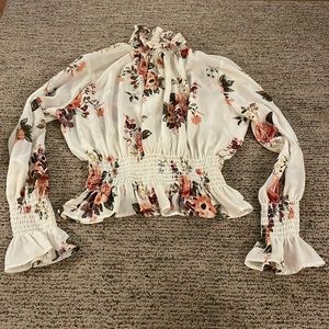Nordstrom (shine star) Ruffle neck/waist/sleeves blouse